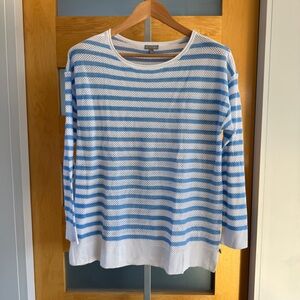 Talbots Blue and White Knit Top